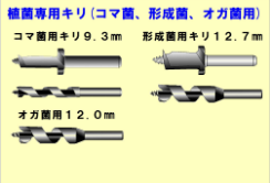 植菌専用キリ(コマ・形成・オガ用)